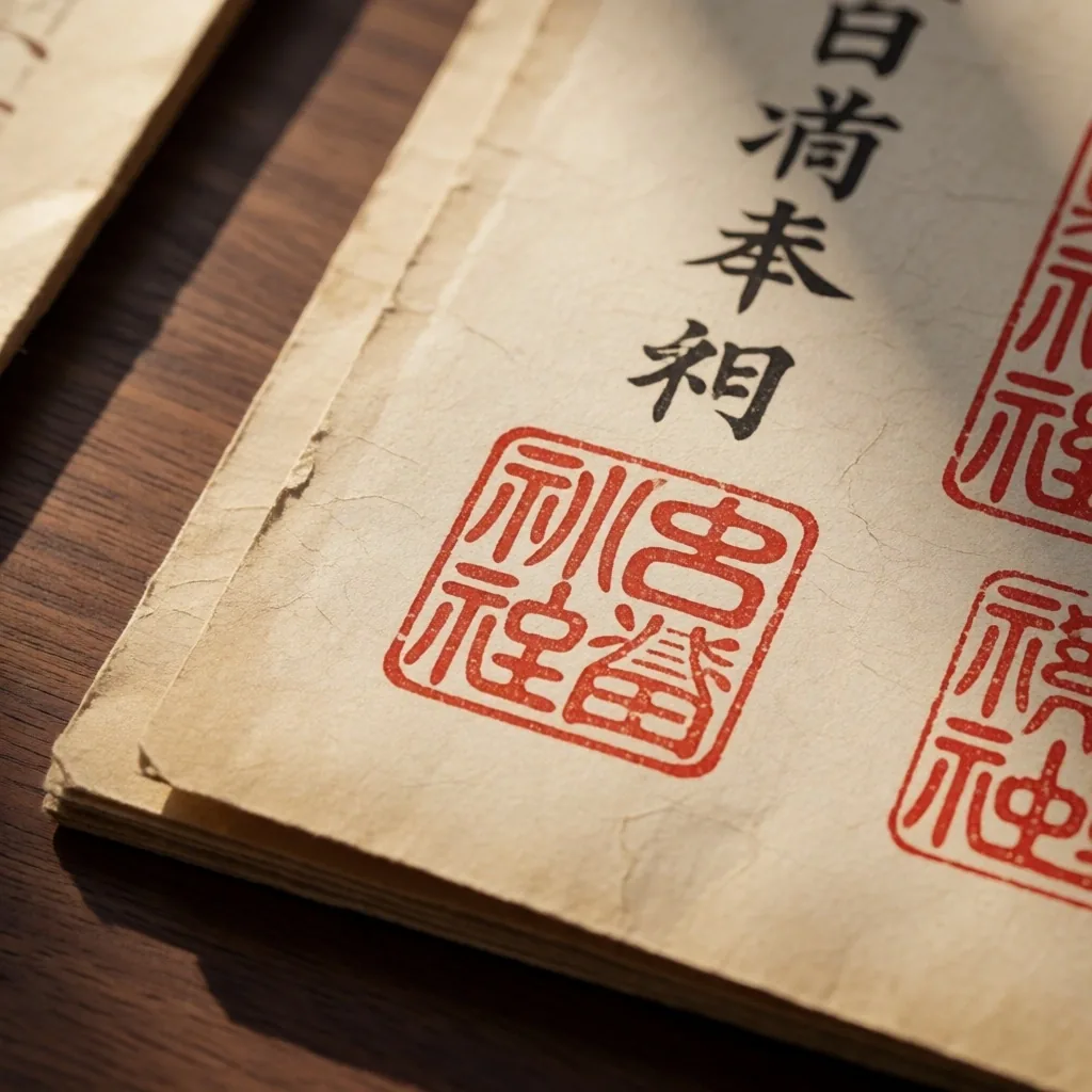 年金制度の古い文書と机の上の様子